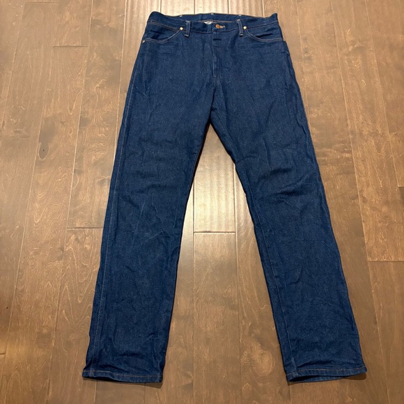 Wrangler Cowboy Cut 13MWZ Jeans Men's 36x34 Dark Wash Blue - Picture 2 of 12